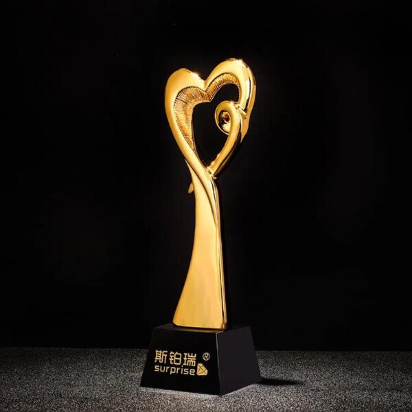 Lux Heart Golden Award Plaque