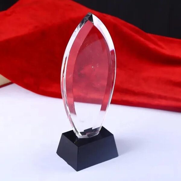 Clear Crystal Oval Award Plaque